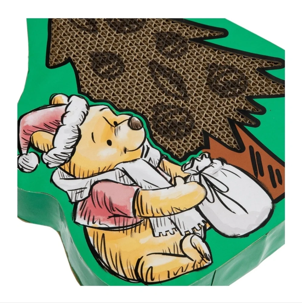 Disney Green Christmas Tree Cat Scratcher with Pooh